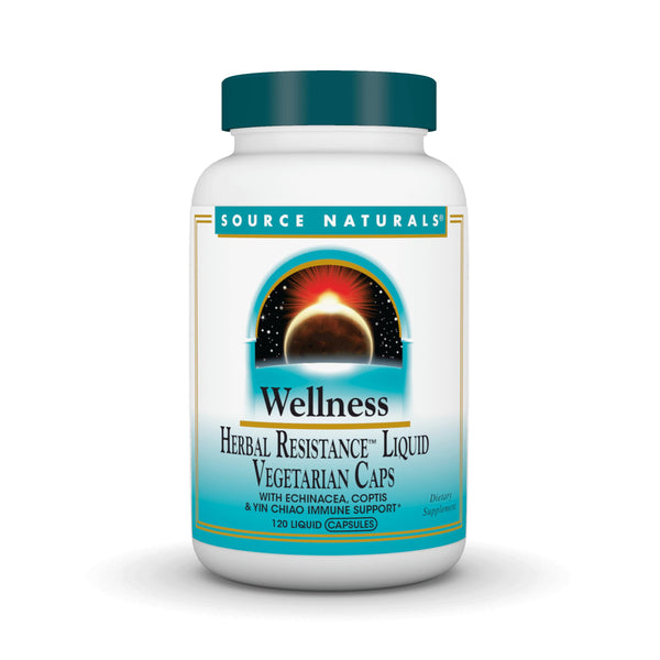 Source Naturals Wellness Herbal Resistance - Echinacea, Coptis & Yin Chiao Immune Support* - 120 Capsules