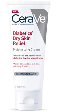Thumbnail for CeraVe Moisturizing Cream for Diabetics’ Dry Skin, Urea Cream with Bilberry for Face and Body, Fragrance Free & Paraben Free, 8 Ounce