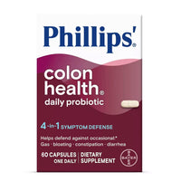Thumbnail for Phillips' Colon Health Daily Probiotic Capsules, 4-in-1 Symptom Defense to help defend against Occasional Gas, Bloating, Constipation, and Diarrhea, Daily Supplement, 60 Count