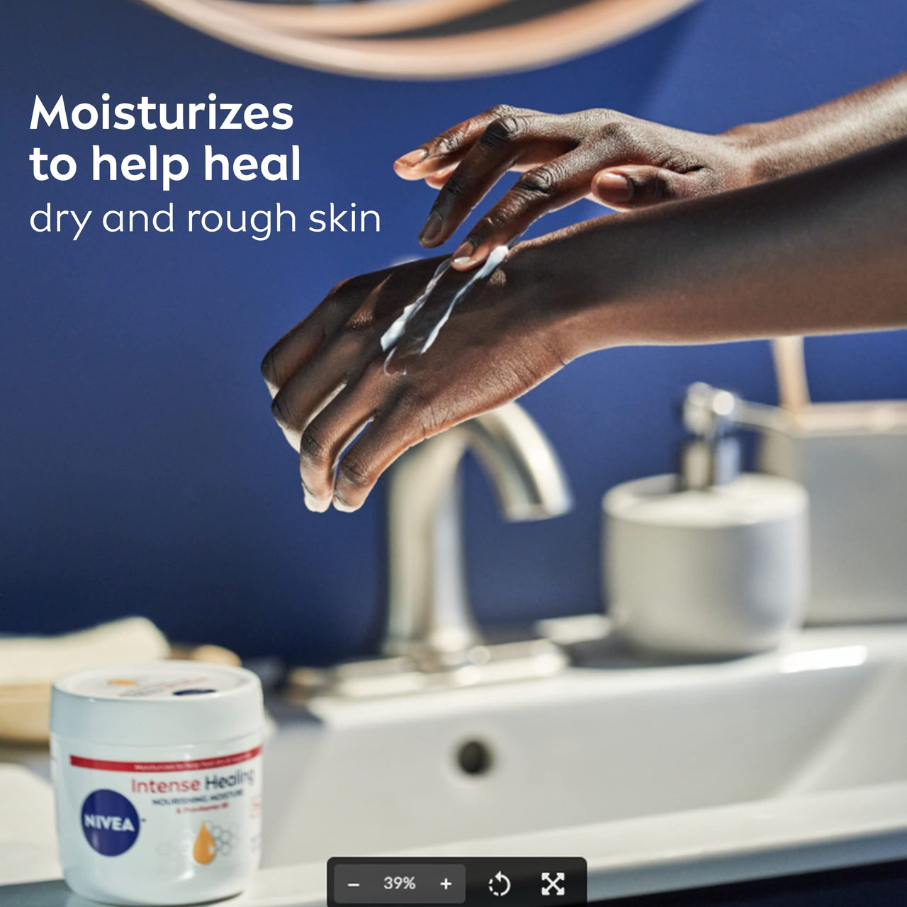 NIVEA Intense Healing Body Cream, Non-Greasy Daily Moisturizer for Dry Skin, Enriched with Provitamin B5, Moisturizes Up To 72 Hours, 13.5 Oz Jar