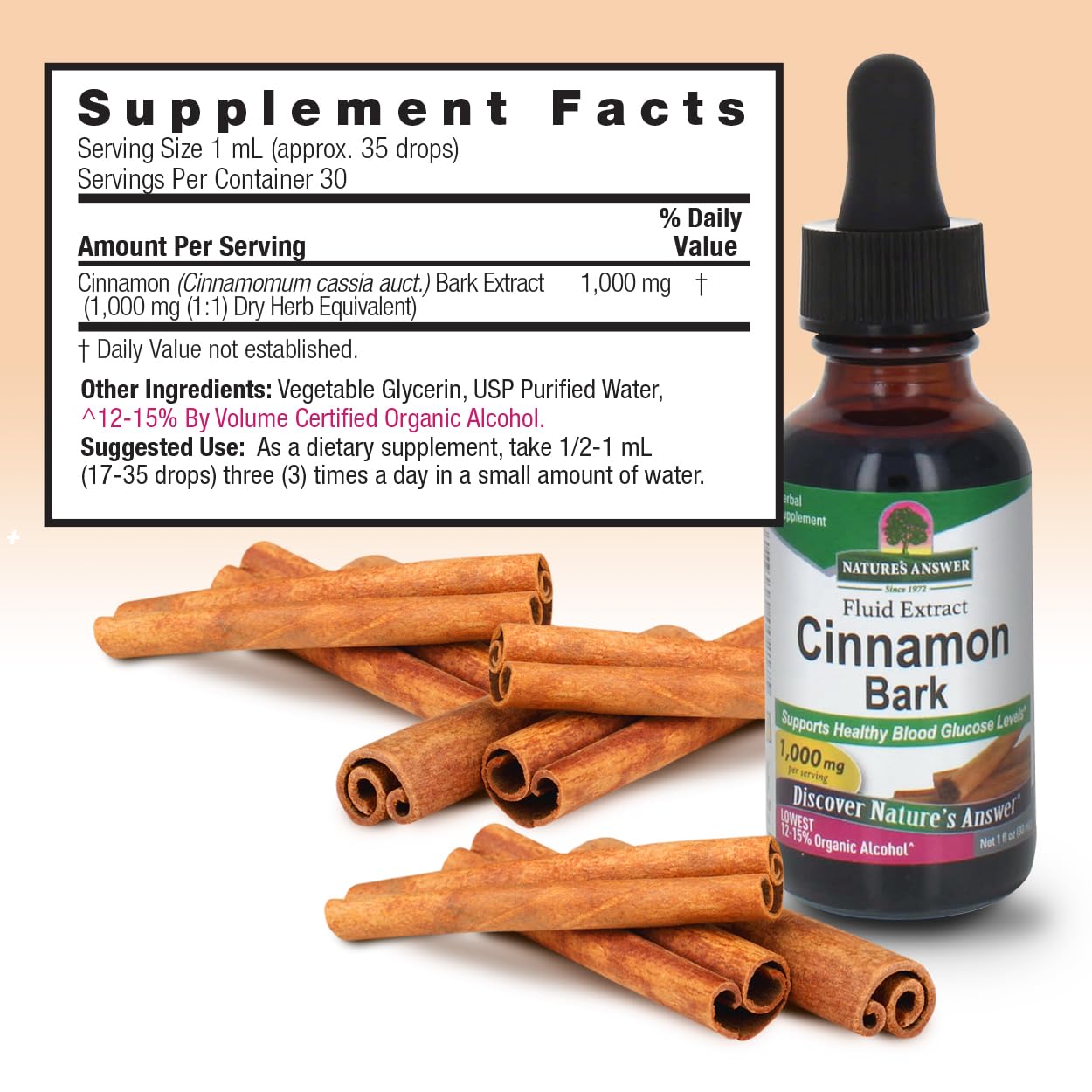 Nature's Answer Cinnamon Bark, 1-Fluid Ounce