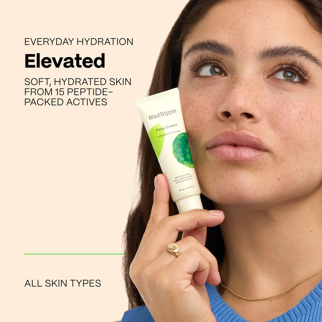 Mad Hippie Face Cream – Age-Defying Face Moisturizer & Skin Tightening Cream with Niacinamide, Advanced Peptides & Argan Oil 1.02 Oz