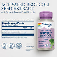 Thumbnail for SOLARAY Activated Broccoli Seed Extract 350 mg, 10% Sulforaphane Glucosinolates for Antioxidant Support, Heart Health and Digestive Support, Vegan and Lab Verified, 30 Servings, 30 VegCaps