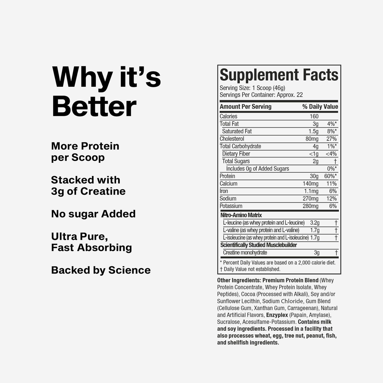 Muscletech Whey Protein Powder (Strawberry, 2.2 Pound) - Nitro-Tech Ultimate Muscle Building Formula with Whey Protein Isolate & Peptides - 30g of Protein, 3g of Creatine & 6.8g of BCAA
