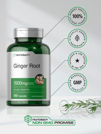 Thumbnail for Horbäach Ginger Root Capsules | 150 Pills | Non-GMO, Gluten Free | Ginger Root Extract