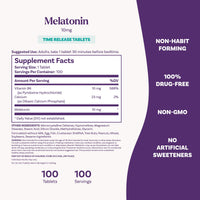 Thumbnail for Natrol Melatonin 10mg Time Release Tablets, Sleep Dietary Supplement for Restful Sleep, 100 Melatonin Time Release Tablets, 100 Servings