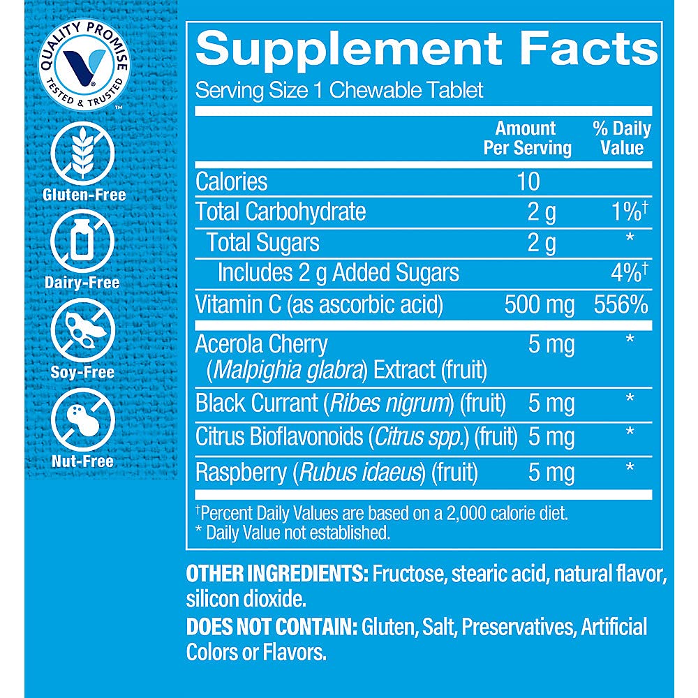 The Vitamin Shoppe Vitamin C 500 MG - Immune Support, Antioxidant Protection & Collagen Formation, Daily Vitamin