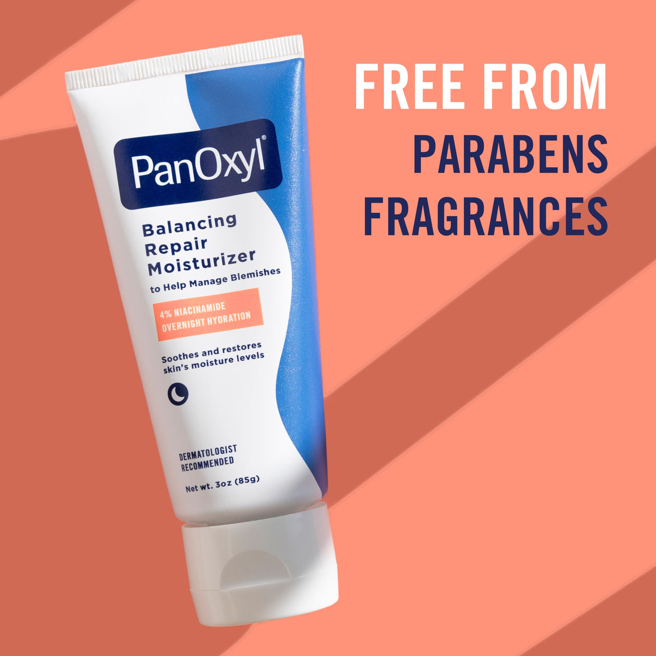 PanOxyl PM Balancing Repair Moisturizer with Niacinamide, Ceramides and Cica, Hydrating Face Moisturizer, Acne Prone Skin and Dry Skin, Non-Comedogenic Night Face Moisturizer, 3 oz (Pack of 2)