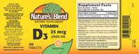 Thumbnail for NAT B VIT D3 TB 1000IU 100 by Nature's Blend