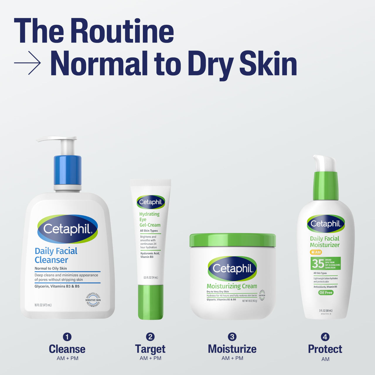 Cetaphil Face Wash, Daily Facial Cleanser for Sensitive, Combination to Oily Skin, 8 oz 3 Pack, Gentle Foaming, Soap Free, Hypoallergenic