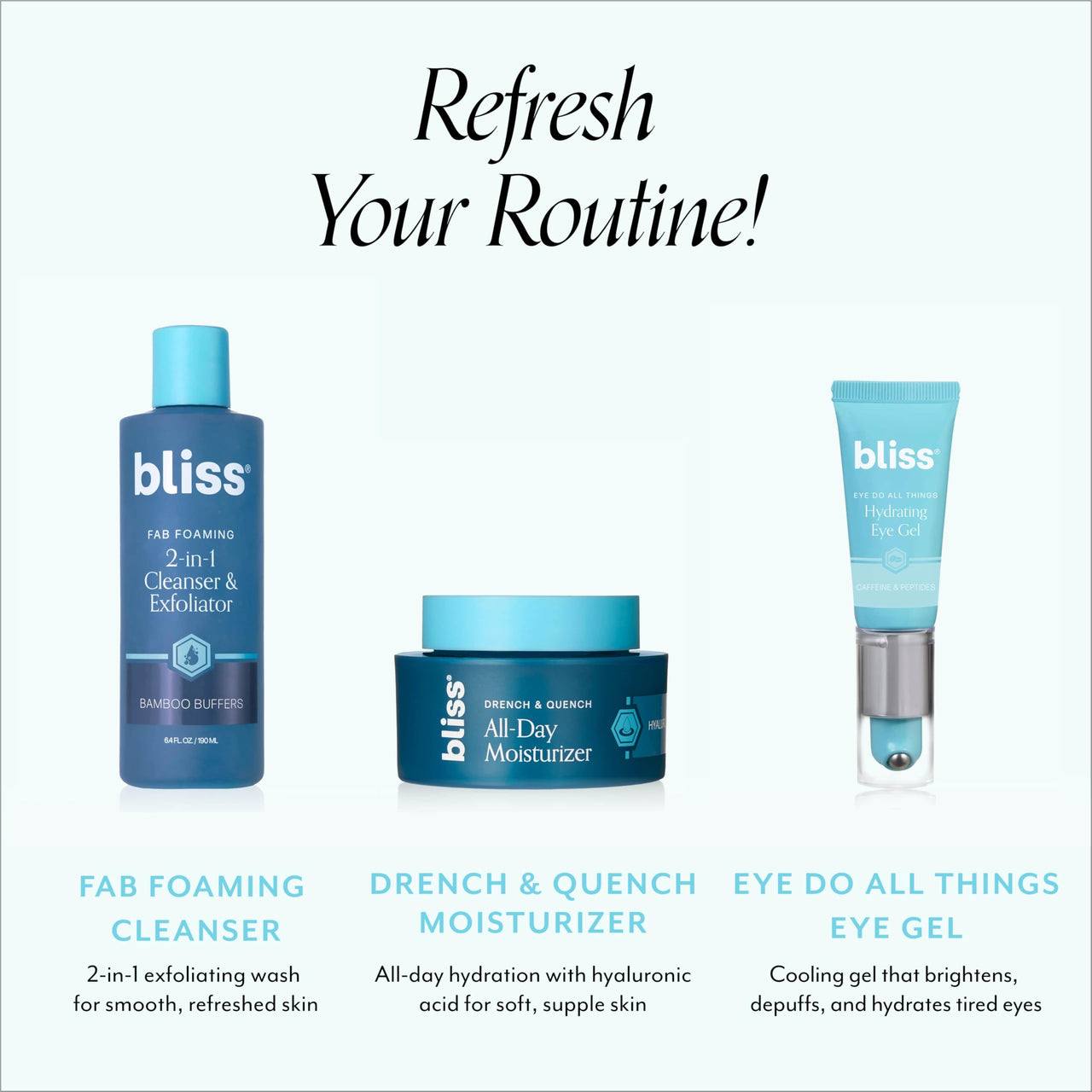 Bliss Eye Do All Things Hydrating Eye Gel Depuff & Brighten Straight-from-the-Spa Paraben Free, Cruelty Free 0.7 fl oz