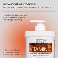 Thumbnail for Advanced Clinicals Vitamin C Cream Visibly Brightening Body Lotion | Vitamin C Moisturizer Skin Care Body Cream For Women & Men Helps Visibly Improve Look Of Dark Spots & Uneven Skin Tone, 16 Ounce