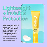 Thumbnail for Bubble Skincare Solar Mate Mineral Face Sunscreen Broad Spectrum SPF 40 - Zinc Oxide Sunscreen with Blue Light Protection & Ginseng Extract - Sheer, Lightweight Coverage With No White Cast (50ml)