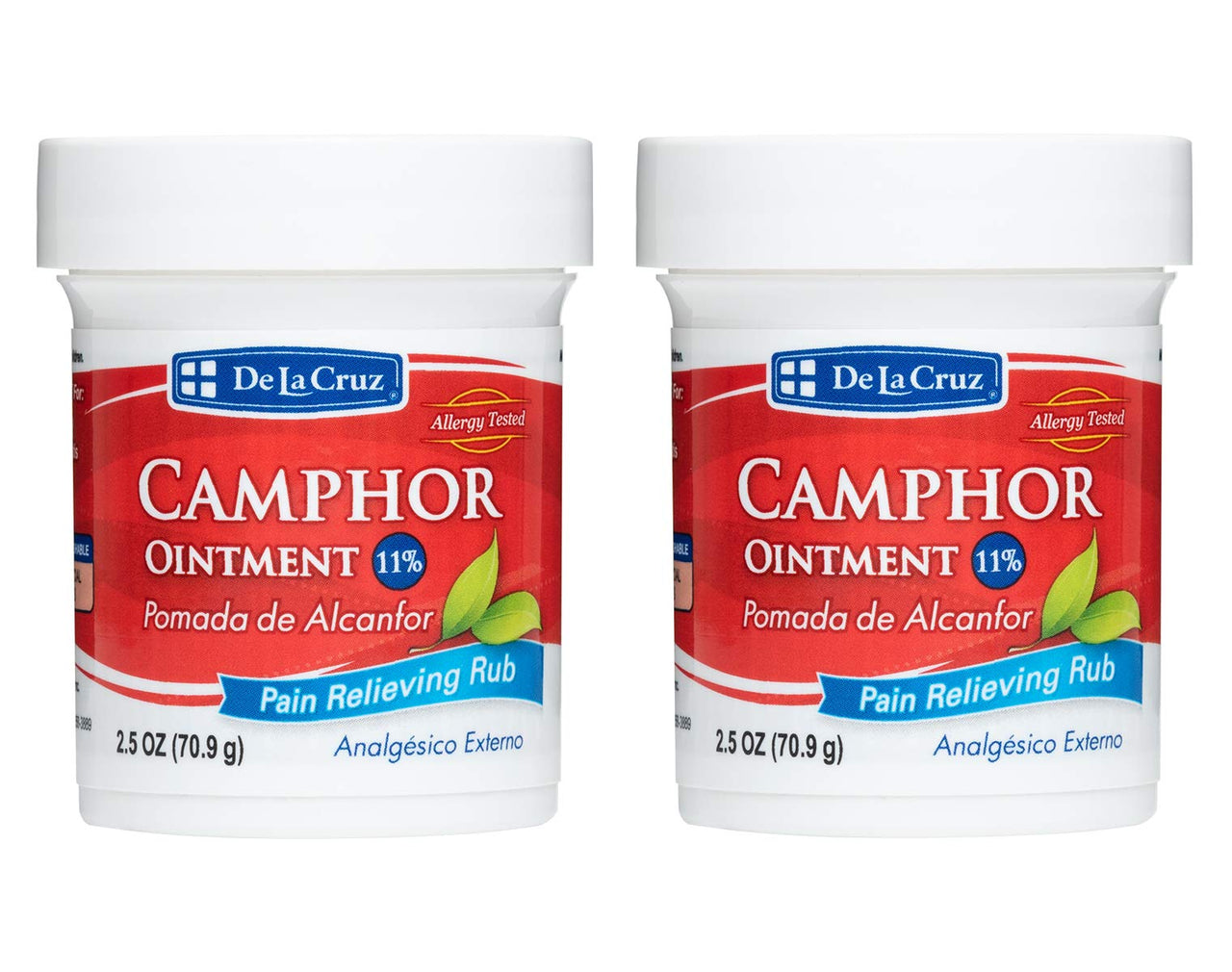 De La Cruz Cream - Maximum Strength Muscle and Joint Camphor Ointment to Reduce Pain 11% (2.5 oz (Pack of 2))