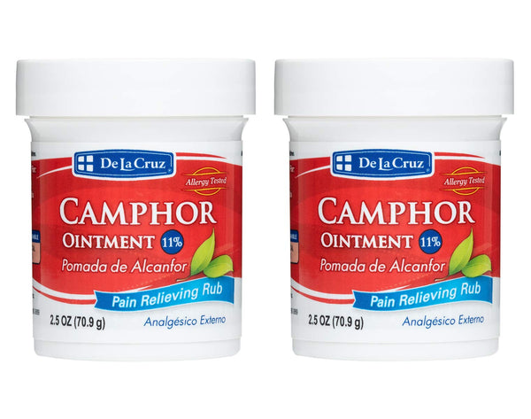 De La Cruz Cream - Maximum Strength Muscle and Joint Camphor Ointment to Reduce Pain 11% (2.5 oz (Pack of 2))
