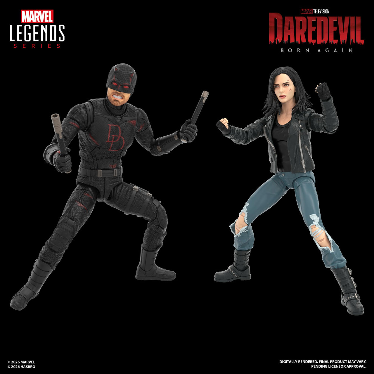 Marvel Legends Series Daredevil: Born Again Daredevil & Jessica Jones, 2 Collectible 6-Inch Action Figures