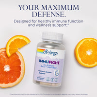 Thumbnail for SOLARAY Immufight Maximum Daily Defense, All Day Immune Support, Vitamin C, Vitamin D, Zinc, Probiotics, Monolaurin, Acerola & More, Vegan & Gluten Free, 60 Day Guarantee, 30 Servings, 90 VegCaps
