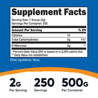 Thumbnail for Nutricost D-Mannose Powder 500 Grams (250 Servings) - Vegan, Non-GMO and Gluten Free
