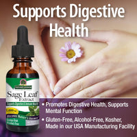 Thumbnail for Nature's Answer Alcohol-Free Sage Leaf, 1-Fluid Ounce Sage Liquid Extract Gluten Free Sage Extract Supplement