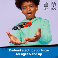 Thumbnail for LEGO City EV Supercar Building Toy for Kids - Pretend Play Set for Boys & Girls, Ages 5+ - Sports Car Toy W/Driver Minifigure - Gift Idea for Birthdays - 60486