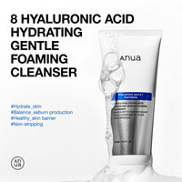 Thumbnail for ANUA Hydrating Gentle Foaming Cleanser, Hyaluronic Acid, Glycerin, Zinc, Panthenol, Korean Face Wash for Dry Skin, for Double Cleansing, Korean Skincare (150ml/5.07fl oz.)