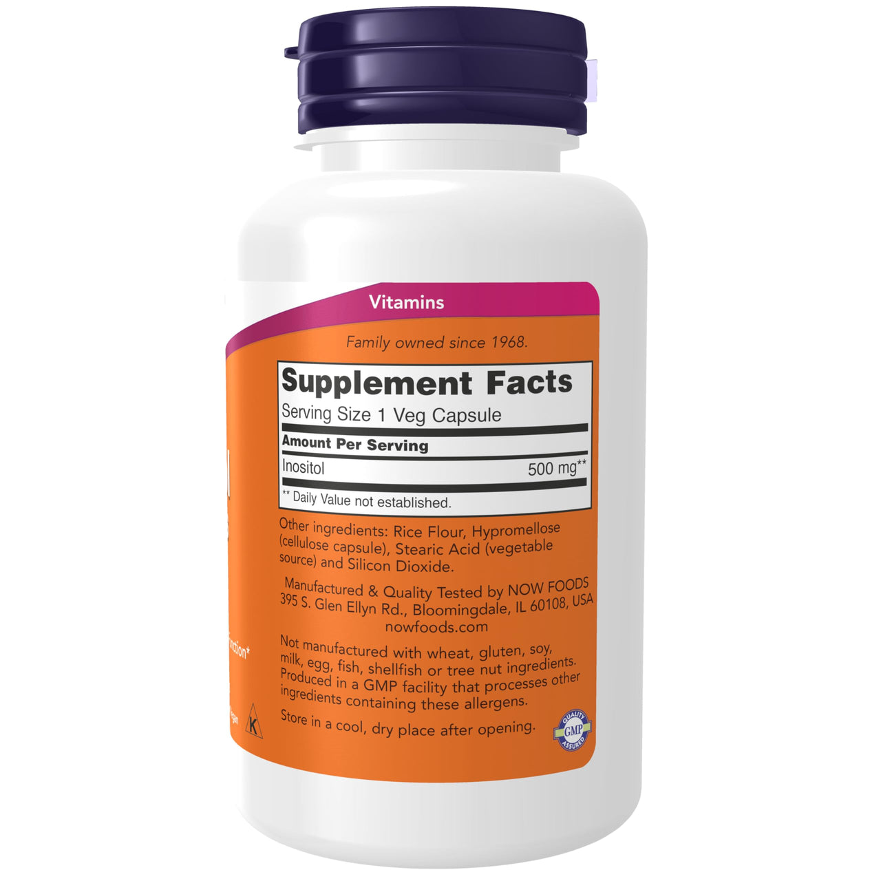 NOW Foods Inositol, 100 Capsules / 500mg