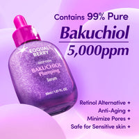 Thumbnail for EQQUALBERRY Bakuchiol Plumping Face Serum - Retinol Natural Alternative for Sensitive Skin, with Niacinamide & Hyaluronic Acid, Pore & Wrinkle Korean Skin Care (1.01oz / 30ml)