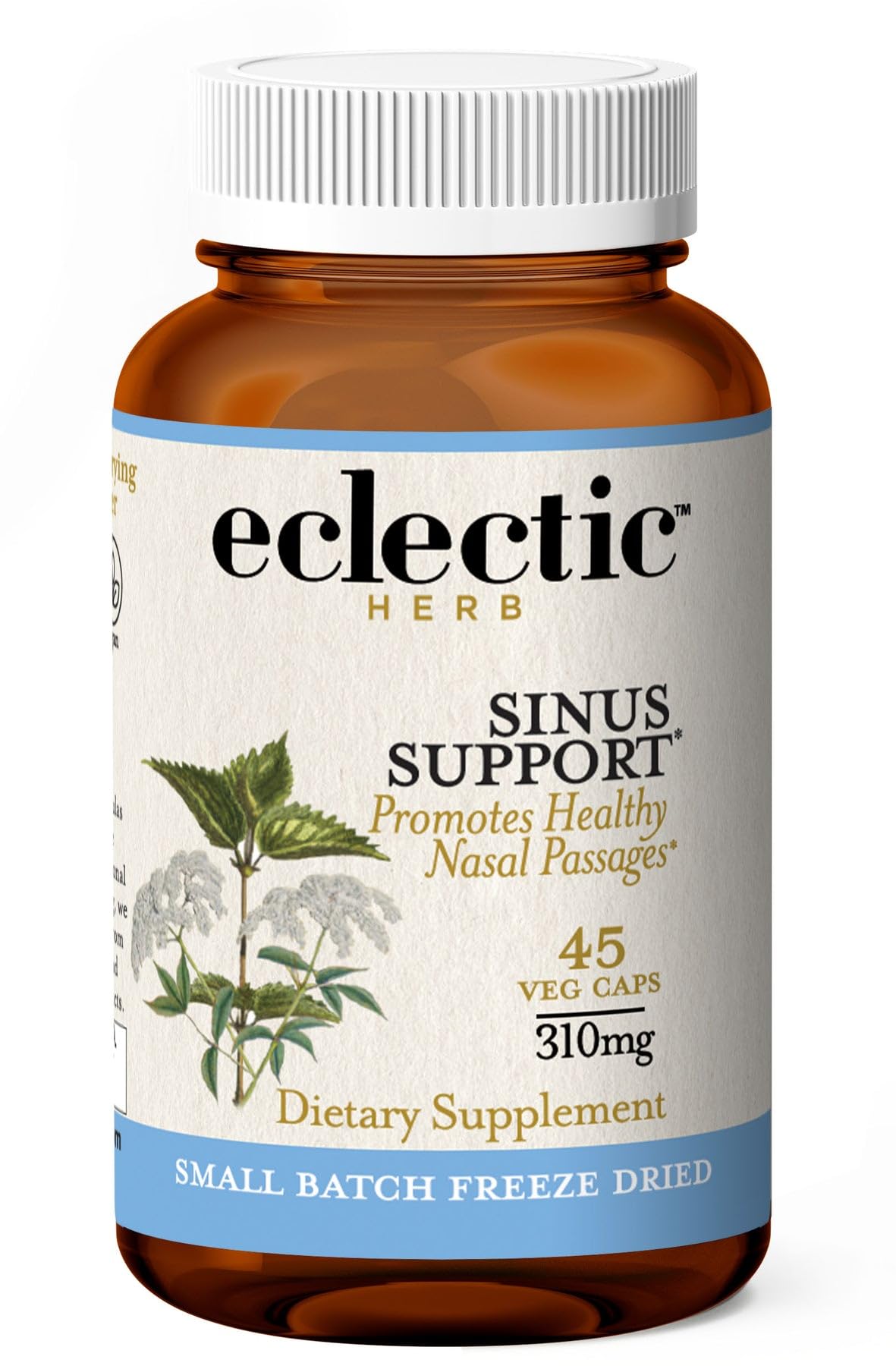 Eclectic Herb - Sinus Support Capsules | Sinus, Nasal + Respiratory Support | Freeze Dried, Concentrated Herbal Supplement | Natural, Wildcrafted, Non-GMO, Gluten Free, Vegan (45 CT | 310 mg)