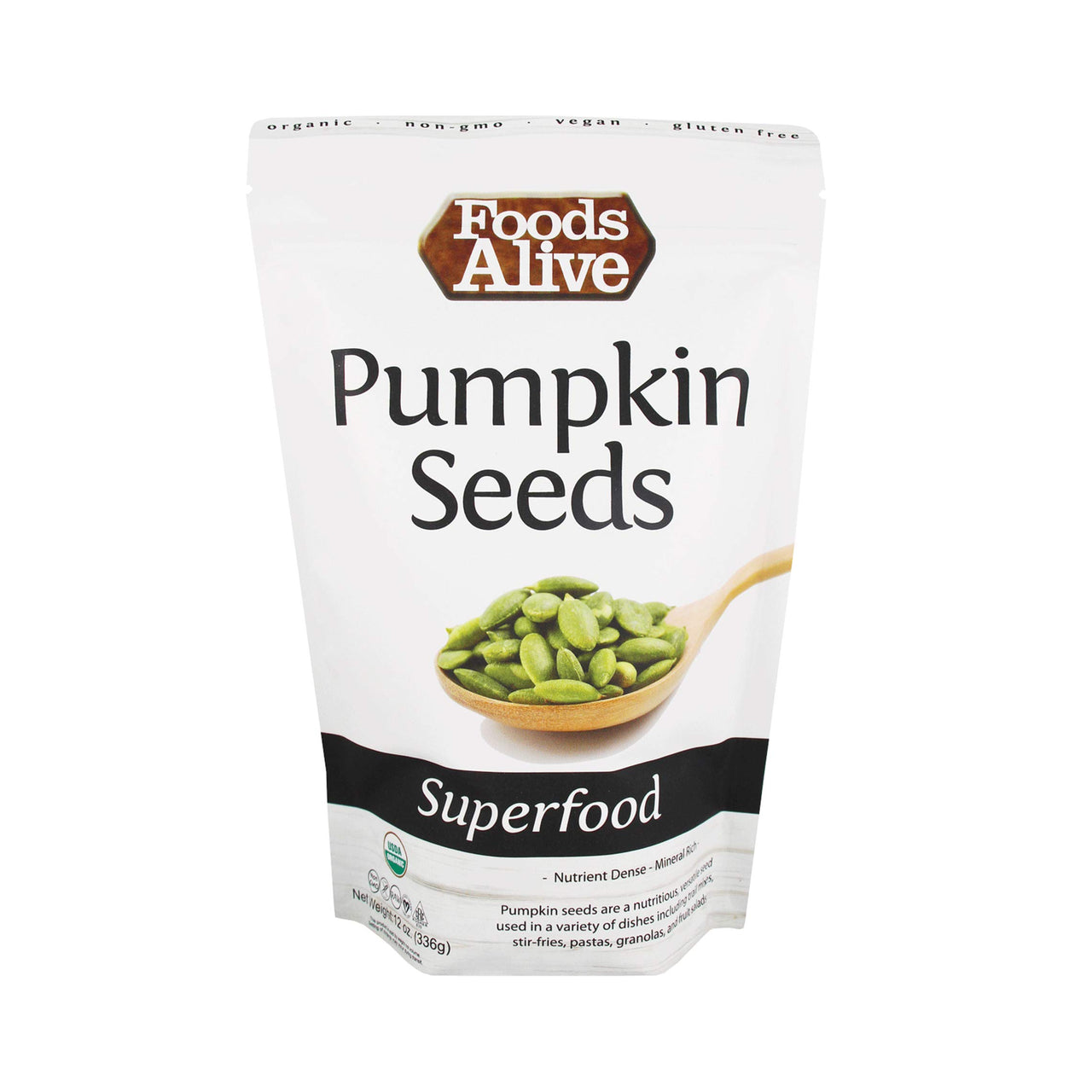 Foods Alive Organic Pumpkin Seeds, Hulled, 12 oz (340 g)