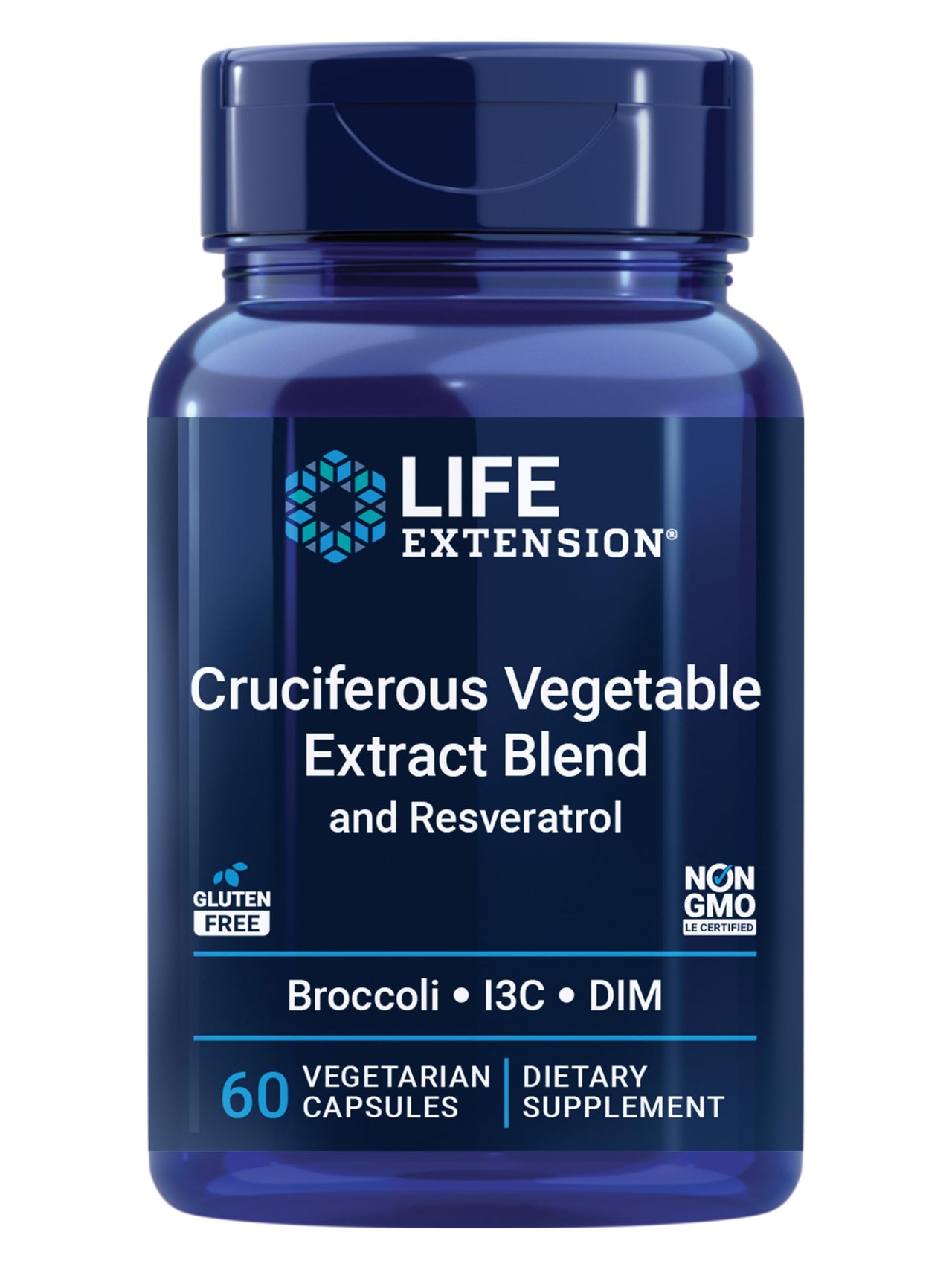 Life Extension Cruciferous Vegetable Extract & Resveratrol, Broccoli, Cabbage, resveratrol, Supports Cellular Protection, Gluten-Free, Non-GMO, Vegetarian, 60 Capsules