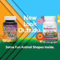Thumbnail for NaturesPlus Animal Parade Sugar-Free Children's Multivitamin - Assorted Cherry, Grape & Orange Flavors - 90 Chewable Tablets - 45 Total Servings