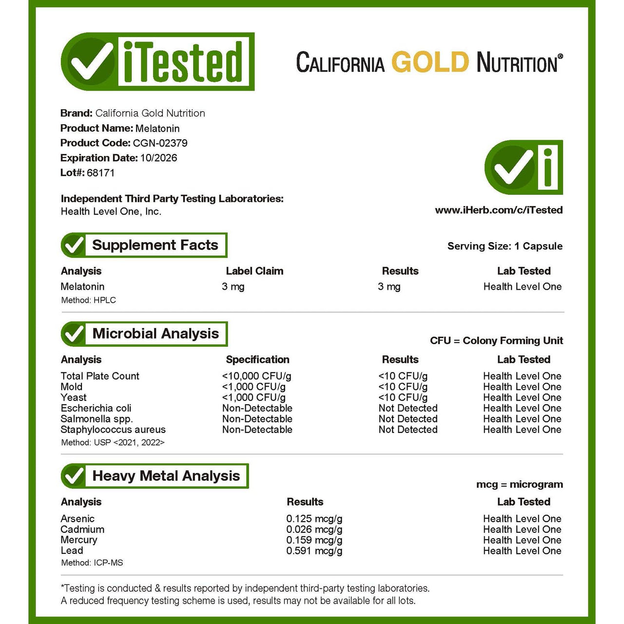 California Gold Nutrition Melatonin, 3 mg, 90 Veggie Capsules, 1 Count (Pack of 1)