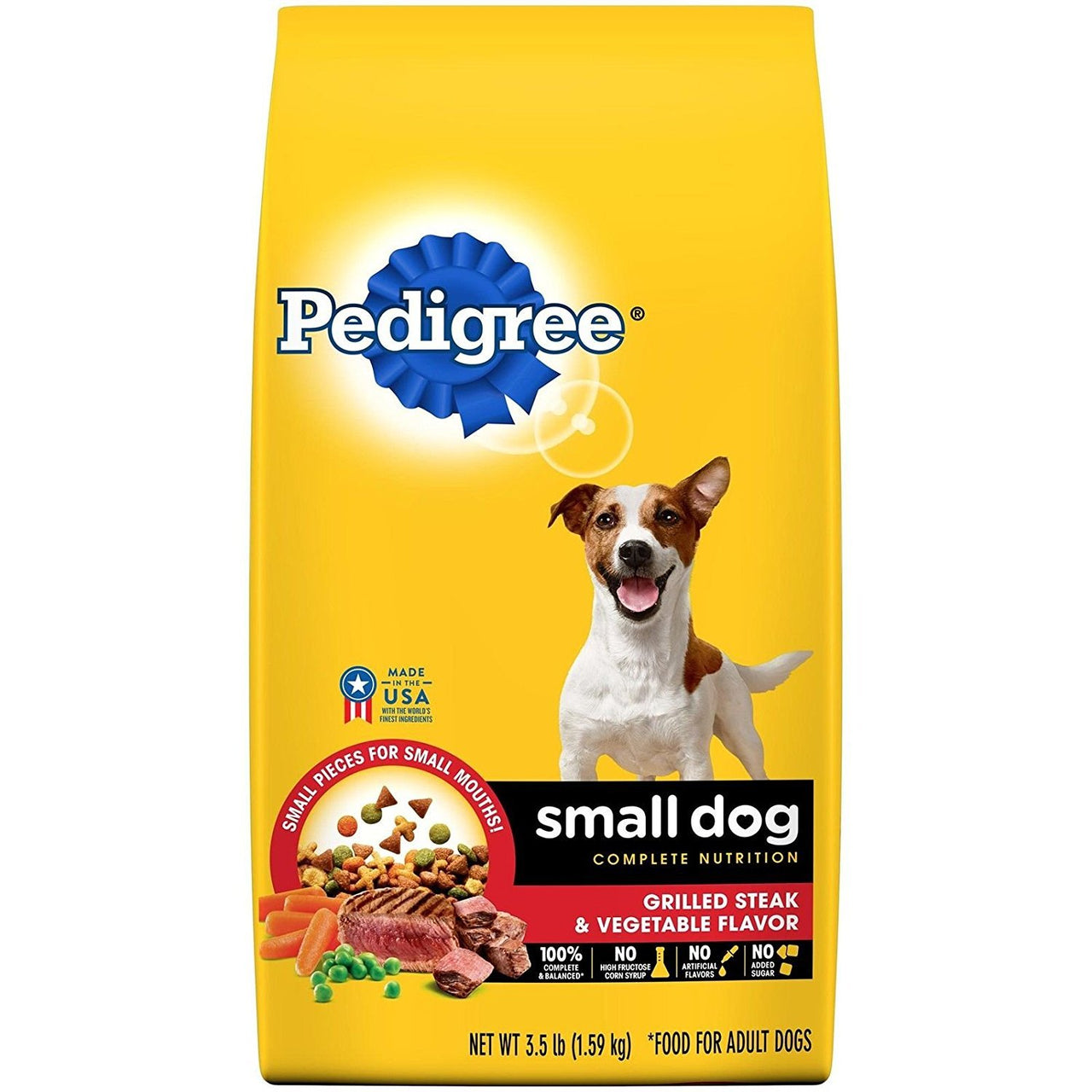 Pedigree Dog Food, Dry, Small Dog, Grilled Steak and Vegetable Flavor, 3.5-Lb.
