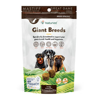 Thumbnail for NaturVet Giant Breeds Supplement- for Joint Support, Digestion, Skin, Coat Care- Dog Multivitamins with Minerals, Omega-3, PlaqueOff- Wheat-Free Vitamins for Dogs- Giant Breeds- 50 Soft Chews