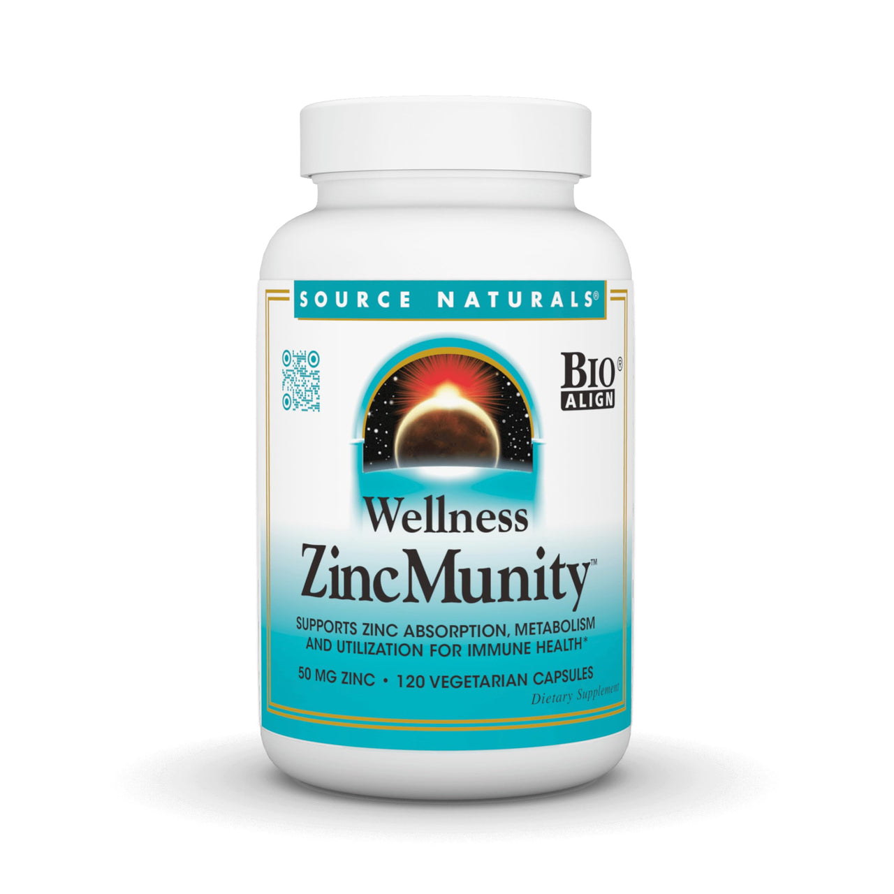 Source Naturals Wellness ZincMunity, Supports Zinc Absorbtion, Metabolism, and Utlization for Immune Health*, 50 mg Zinc - 120 Vegetarian Capsules