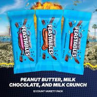 Thumbnail for Feastables Beast Games Chocolate Bar Box, Milk Chocolate, Crunch, & Peanut Butter Bars, Full Size Candy Bars for Adults & Kids, Candy Bars for Snacks & Gifts, Fairtrade Cocoa, 1.24 Oz Each, 12 Count
