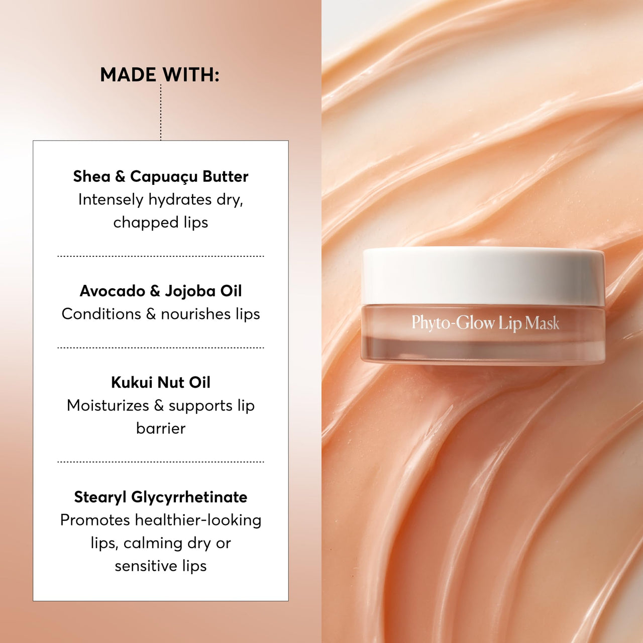Naturium Phyto-Glow Lip Mask, Hydrating & Moisturizing Balm, Restores & Replenishes for Nourishing Lips with Shea Butter, 0.5 oz