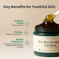 Thumbnail for AXIS-Y New Skin Resolution Gel Mask Mugwort with 2% Niacinamide - Spot Treatment for Face, Barrier Repair & Brightening - Vegan Korean Skin Care Face Mask - 3.38 fl. oz.