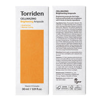 Thumbnail for Torriden CELLMAZING Vita C Ampoule 30ml (1.01 fl.oz.) | Refining Sagging Pores and Skin Texture | 5D Vitamin C, Seaweed Complex, Panthenol | Korean Facial Serum