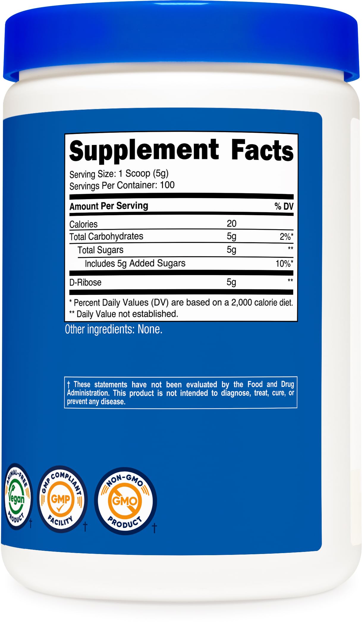 Nutricost D-Ribose Powder 500 Grams - 5000mg Per Serving, Non-GMO (500 Grams)