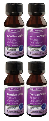 Thumbnail for De La Cruz Gentian Violet - Violeta de Genciana - Tincture of Violet 1% First Aid Antiseptic, 1 FL OZ (4 Bottles)