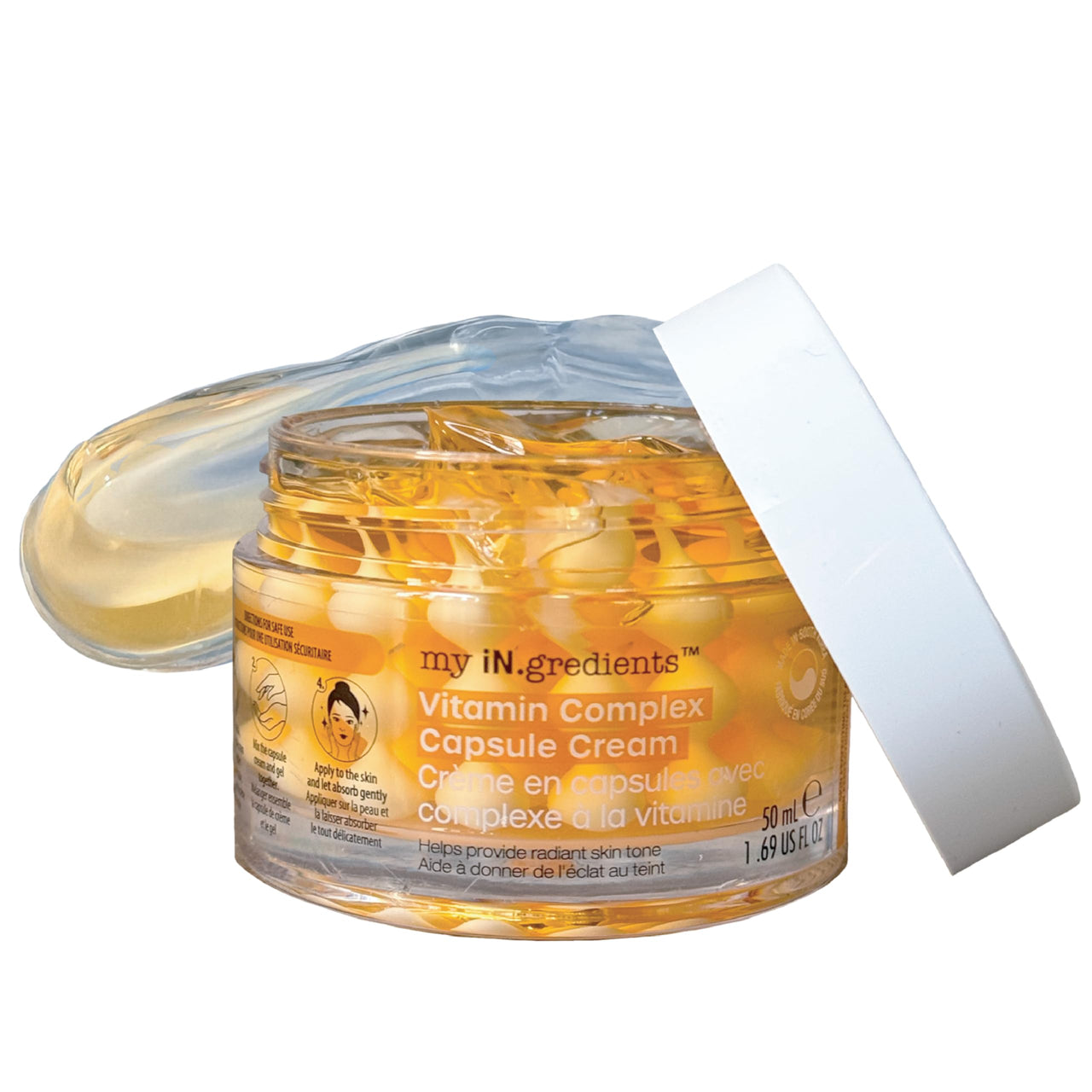 masque BAR My Ingredients Vitamin C Capsule Face Moisturizer, 3d Capsule Cream with Shea Butter, Niacinamide, Boba Vitamin C cream, Capsules for wrinkles, Korean Skin Care, 50ml