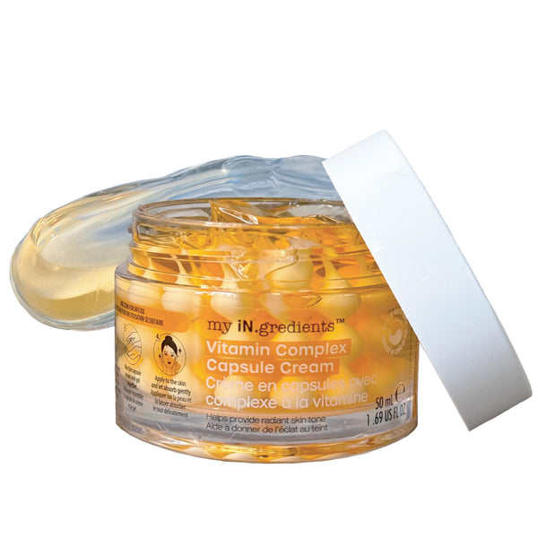 masque BAR My Ingredients Vitamin C Capsule Face Moisturizer, 3d Capsule Cream with Shea Butter, Niacinamide, Boba Vitamin C cream, Capsules for wrinkles, Korean Skin Care, 50ml