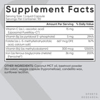 Thumbnail for Sports Research® Blood Balance Iron Supplement - 36 MG Iron + Folate & Vitamin C for Absorption - Red Blood Cell Support for Women & Men* - Vegan Certified · Non-GMO · Gluten-Free - 90 Capsules