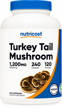 Thumbnail for Nutricost Turkey Tail Mushroom Capsules 1200mg, 120 Servings (240 Capsules) - Gluten Free, Non-GMO, and Vegetarian Friendly
