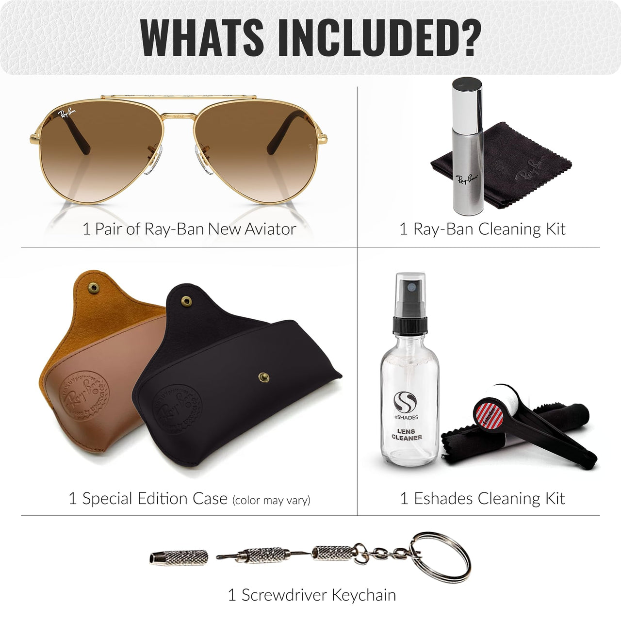 Ray-Ban RB3625 NEW AVIATOR Pilot Shaped Non-Polarized Sunglasses for Men & Women – Includes Official RAYBAN Eyewear Kit – Ideal Formal & Casual Wear Sunglasses – Light Brown Lens