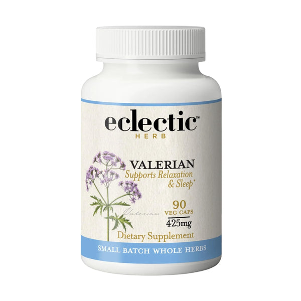 Eclectic Herb - Valerian Capsules | Natural Relaxation + Sleep Support | Herbal Supplement | Vegan, Non-GMO, Gluten Free, Freeze-Dried (90 CT | 425 mg)