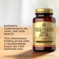 Thumbnail for Solgar Vegetarian DHA 200 mg - 50 Vegetarian Softgels - Naturally Sourced Omega-3 - Vegan, Gluten Free, Dairy Free - 50 Servings