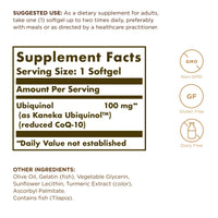 Thumbnail for Solgar Ubiquinol 100 mg (Reduced CoQ-10) - 50 Softgels - Advanced Antioxidant Support - Non-GMO, Gluten Free, Dairy Free - 50 Servings