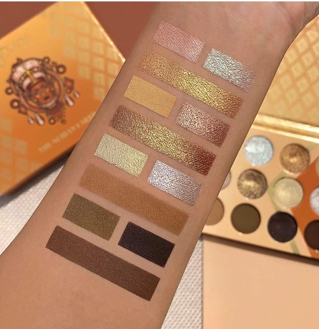 Juvia's Place Nubian Earth Palette - Browns, and Tans - Matte and Shimmer Pressed Pigments - Flattering for All Skin Tones - Shine Brown, White, Brown Palette